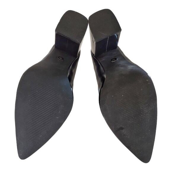 ASOS Daisy Street Black Vamp Pumps Size 7 Faux Patent Leather Block Heel Costume - Picture 12 of 12